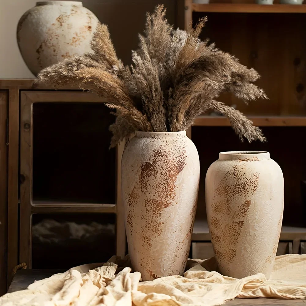 Wabi Sabi Style Ceramic Vase Retro Exquisite Design Creates a Refined Atmosphere Perfectly Enhancing Your Home or Office Space