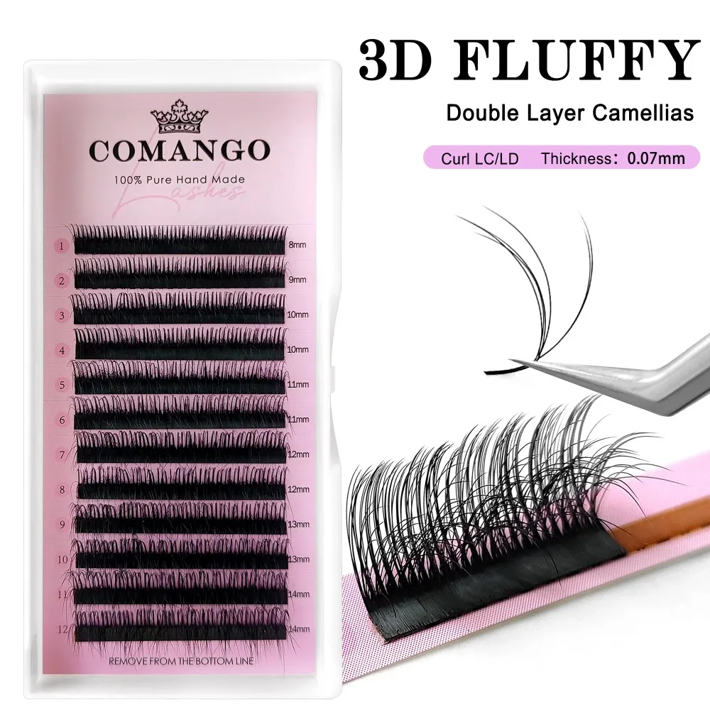 

High Quality 5D Wild Eyelashes Double-layer Extensions Volume Fans Fluffy Lashes LD LC Premade Camellia Eyelash for Women