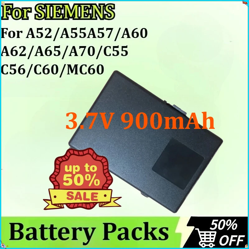 

For GIGASET SL1/SL56/SL100/SL565/M55/S55/S57 3.7V 900mAh 3.3Wh Battery for SIEMENS A52/A55/A57/C55/C56/C60/A60/A62/A65/A70/MC60