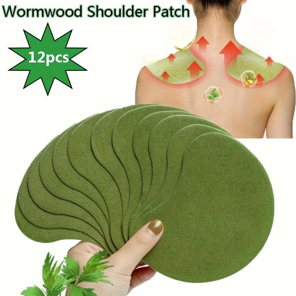 12pcs Mugwort Shoulder Patch for Relieving Shoulder Stress Fitness Exercises Recovery Supplies