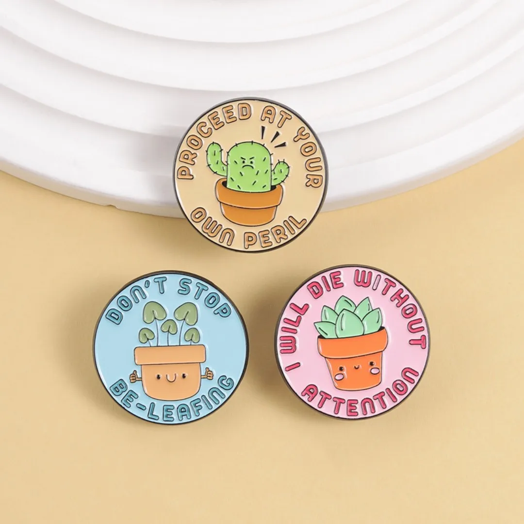 Houseplant Enamel Pins  