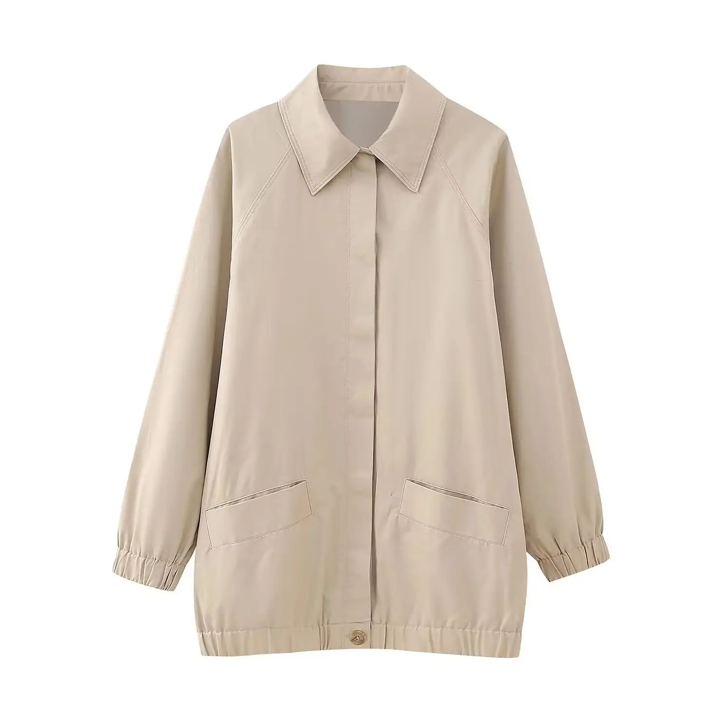 

KONDALA Vintage High Street Casual Beige Woman Pilot Jacket Loose Turn-down Collar Single Breasted Coat Fashion 2025 Long Jacket