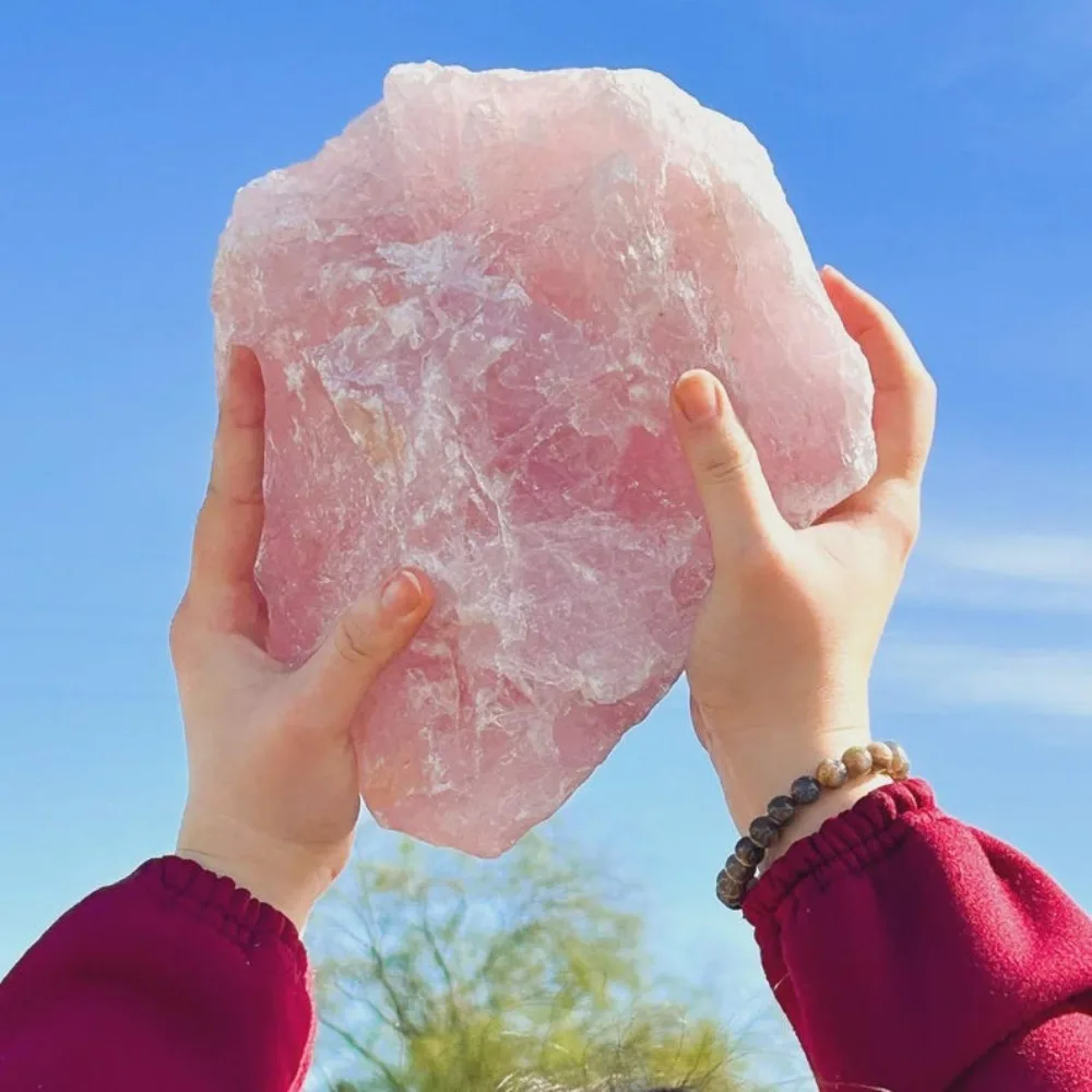 Big Natural Rose Quartz Stone Raw Crystals Stones Healing Mineral Specimen Rock Raw Rough Quartz Pink Crystal Gemstones