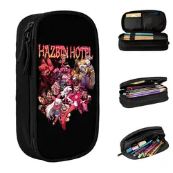 Hazbins Hotel Character Pencil Cases Anime Pencilcases Pen for Student Large Storage Bag Office Zipper Stationery