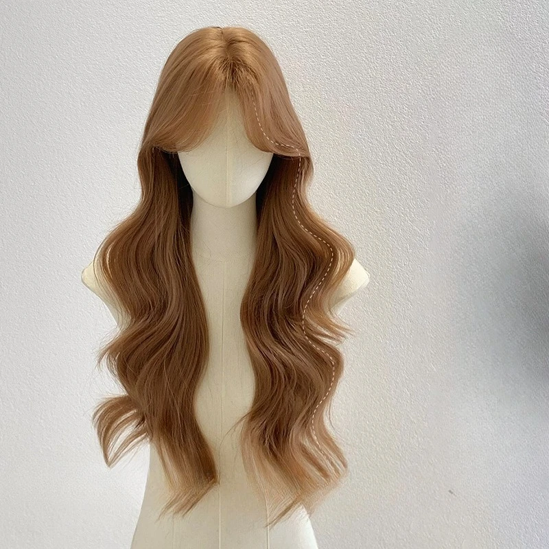 

Wig Daily Natural Upgrade Elastic Mesh Big Wave Female Full Headgear