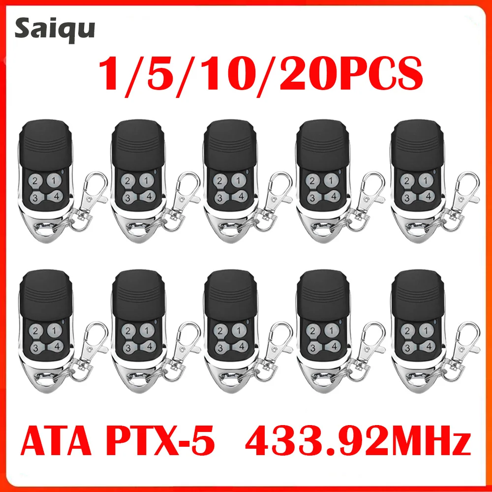 Garage Door Control Remote 4 Button 433.92MHz Rolling Code ATA PTX5 PTX2 20PCS Remote Control Garage Door Opener