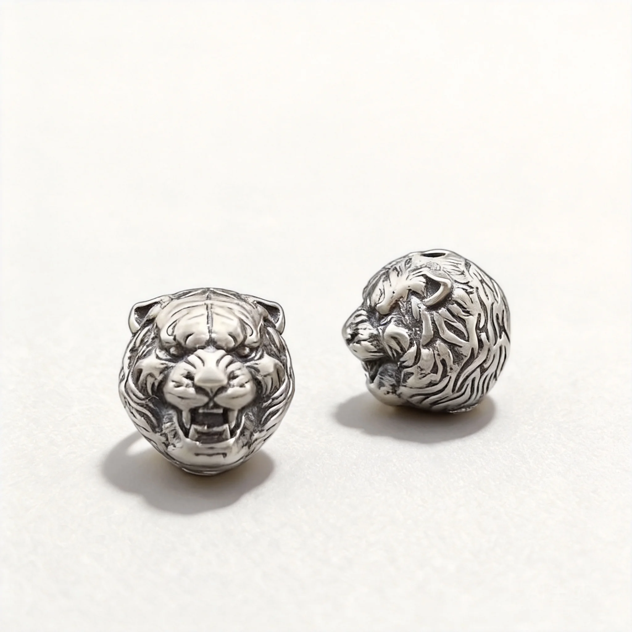 Traditional Chinese Style Fortune Turning Lucky Tiger Zodiac Spacer Bead Vintage Blessing Wealth Attracting Jewelry Accessory