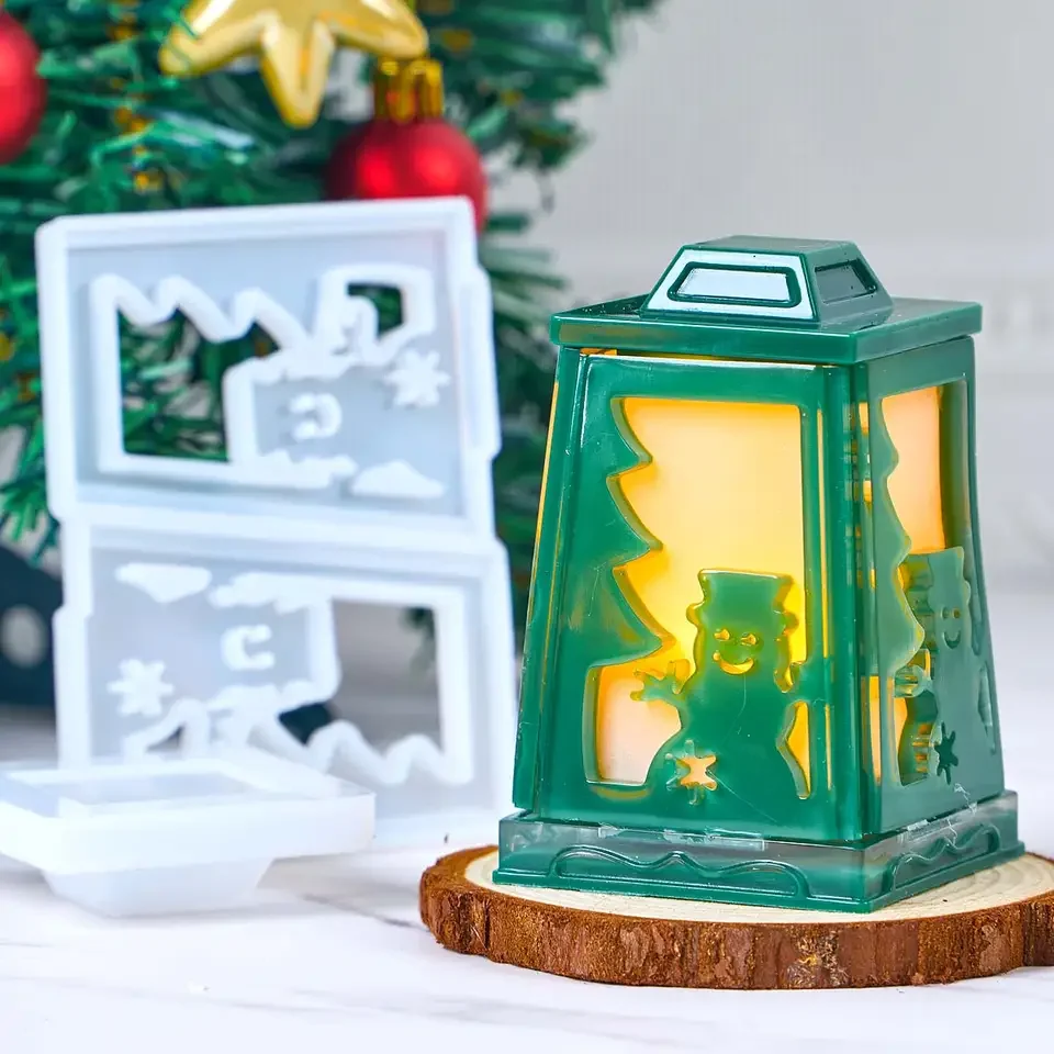Stolze DIY Weihnachten Spleißen Kerzenständer Top Dropping Form Hirsch Schneeflocke Laterne Kerzenständer Silikonform