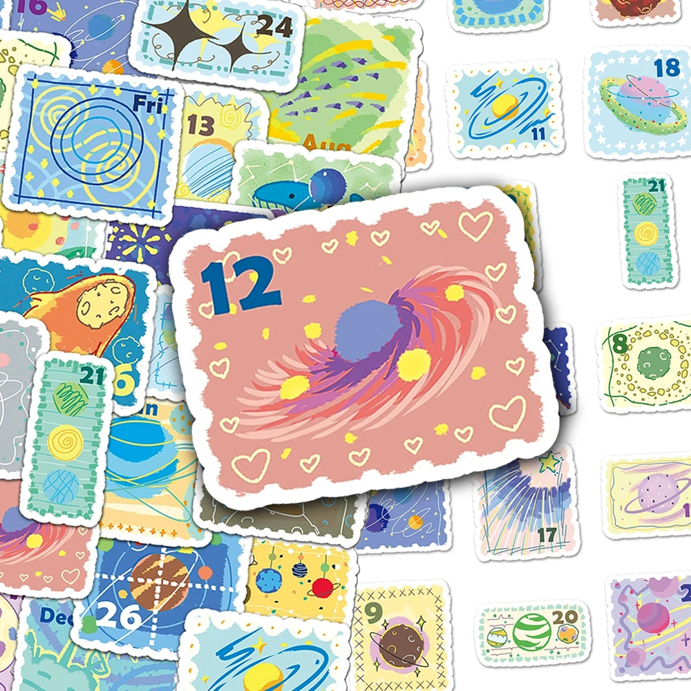 10/30/50pcs Cute Daily Payment Stamp Cartoon Stickers Funny Graffiti Decals Toy DIY Scrapbook Luggage Phone Kawaii Sticker Decor