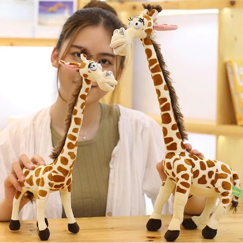 New Arrive 40/55/75/100cm Simulation Giraffe Real Life Plush Toys Cute Stuffed Animal Dolls Birthday Friend Bedroom