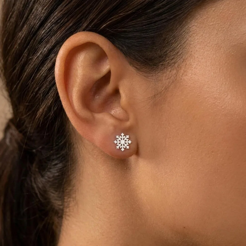 Golden Snowflake Earrings: Winter Festival Jewelry
