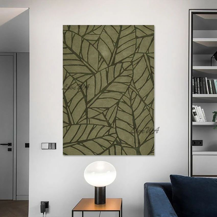 Wall Art Leaf Textured Design Abstract Oil Paintings Frameless, The Composition Is Clever Hand Painted Picture Canvas Roll