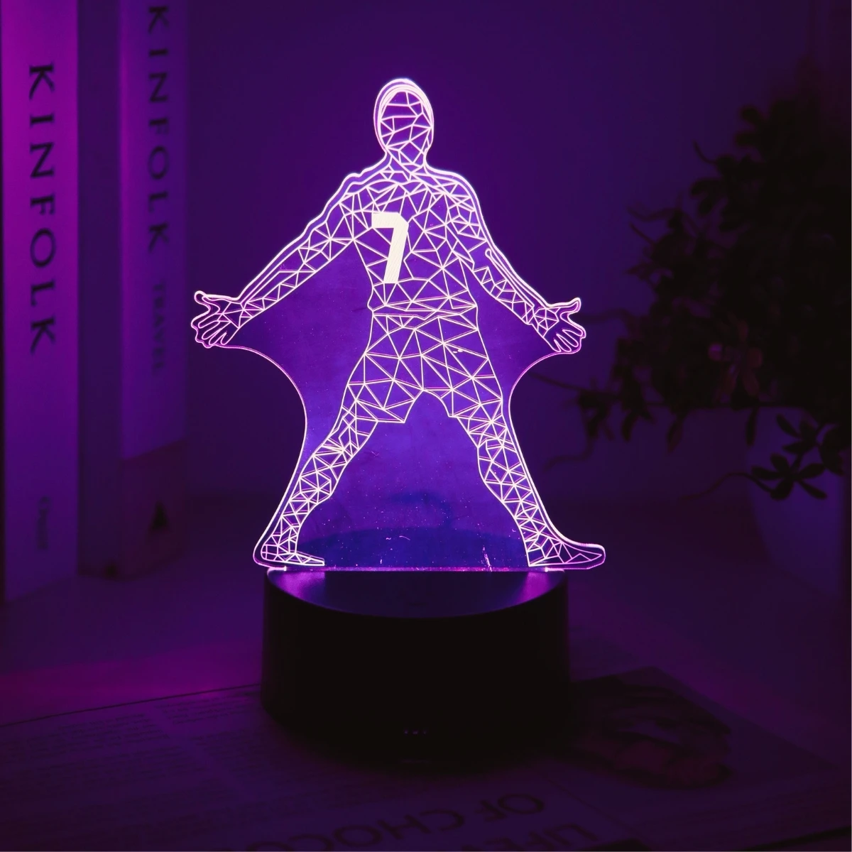 1pcNo.7 Basketball Player 3D Acrylic Night Light USB RGB Touch LED Lamp Sports Decor Gift for Basketball Fans Boys Desktop Decor