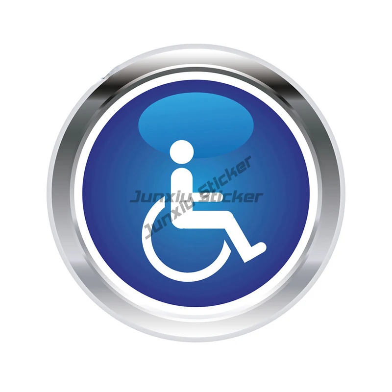 ملصقات لافتات للمعاقين ، ملصقات وشارات سيارات ، واقي باب كرسي متحرك ، نافذة جانبية ، مكان عام ، أزرق #4