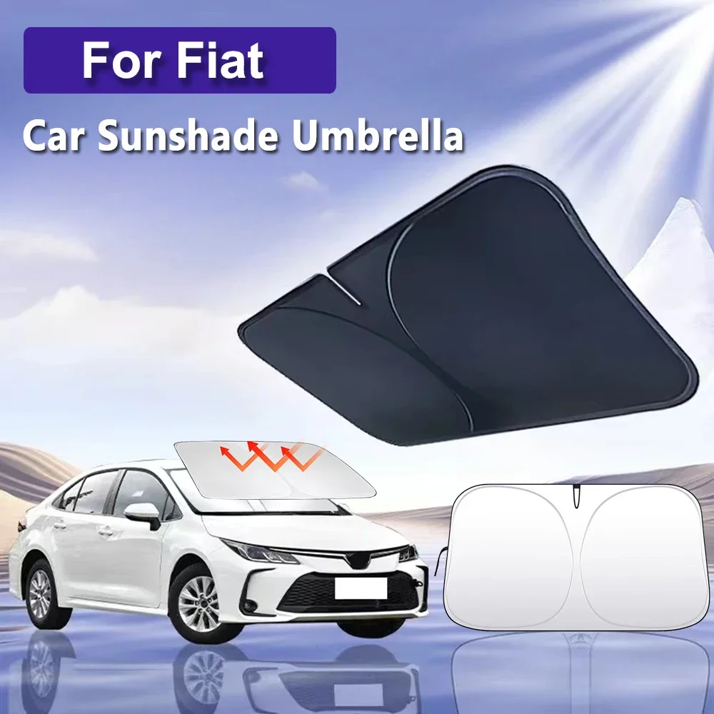 For Fiat 500 Punto 124 125 500 Viaggio Bravo Abarth Panda Tipo Stilo Car Windshield Sunshade Cover Anti UV Protection Auto Parts