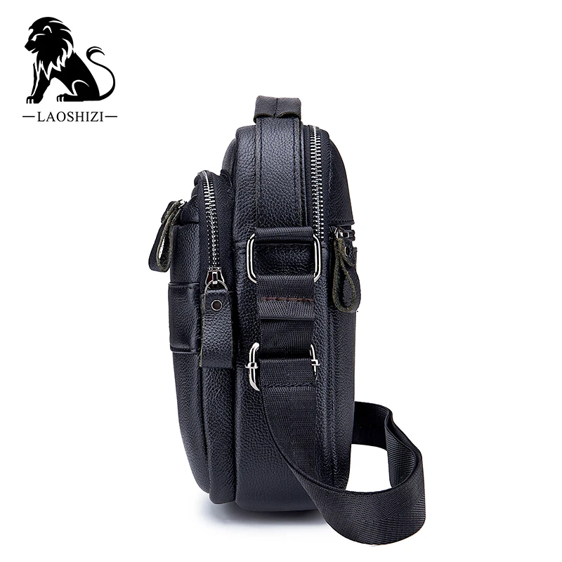 Imagem -03 - Luxo Couro Genuíno dos Homens Mensageiro Bolsas Garantia Qualidade Negócios Casual Bolsa Masculina Bolsa Ombro Grande Capacidade Marca de