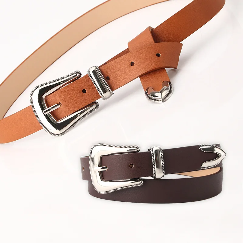

Belt Female Alloy Pin Buckle Imitation Leather Belt Fashion Versatile Clothing Decoration Belt Personality Retro Style