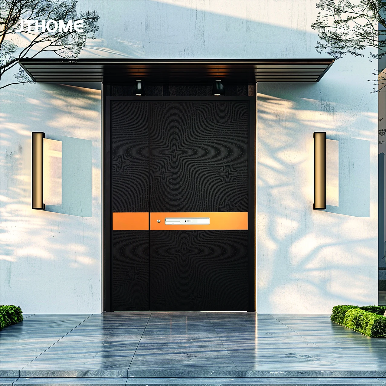 Hot Simple Project Security Entrance Door Swing Pivot Made Steel Stainless Steel Glass Wood Polymer for Outdoor Hotel Villa
