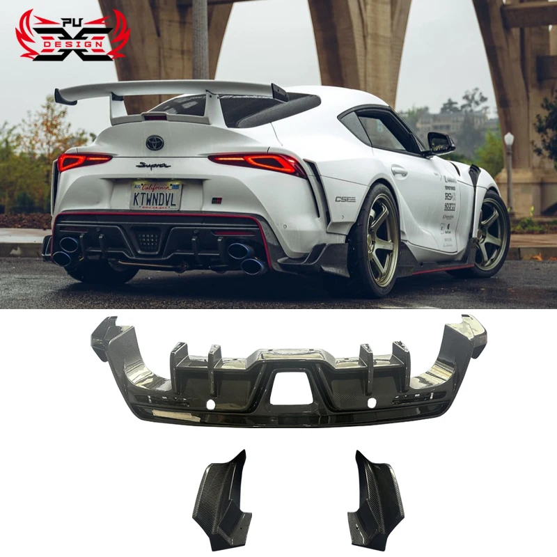 Wholesale For Toyota Supra A90 A91 Mk5 Toms Style Carbon Fiber Rear Diffuser Bumper rear shunt Rear Splitter