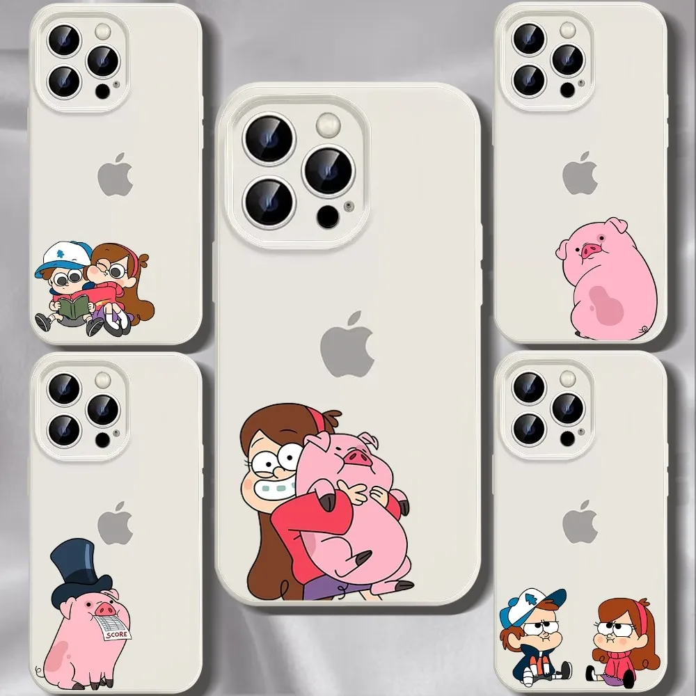 Funny G-Gravity Falls Phone Case For Iphone 11 13 14 15 16 Pro Max X Xr Xs Max Se2020 12mini White Cover Case