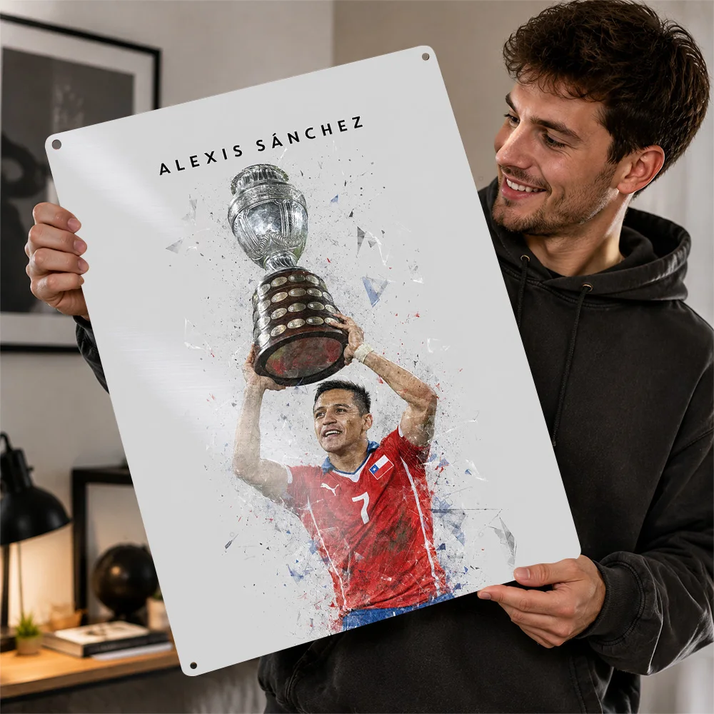 Alexis Sánchez Football Printed Poster Customized Metal Sign Matchday Hero Style Wall Art Perfect For Dedicated Fans In Office