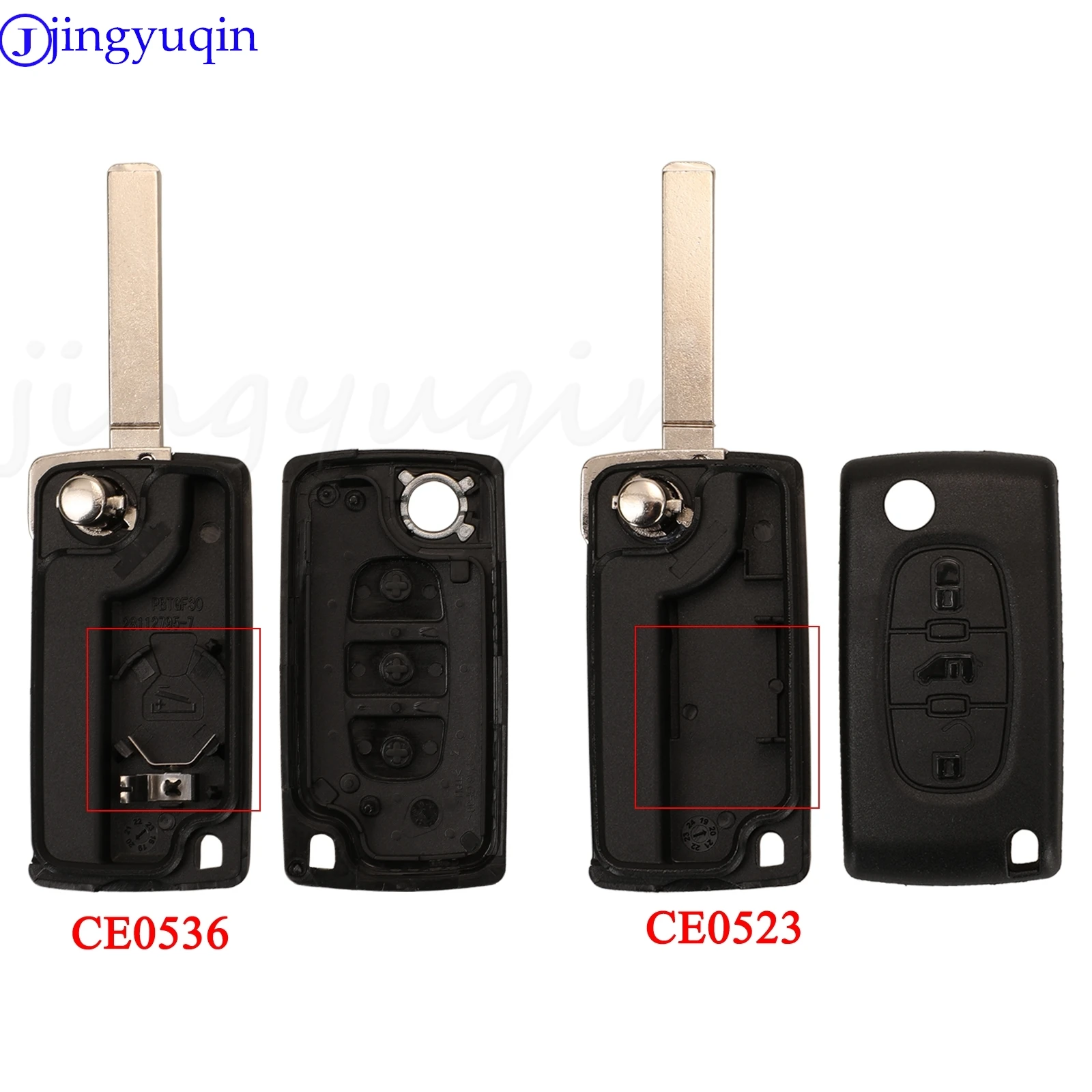 

jingyuqin 4 Buttons Remote Flip Car Key Shell Case For Peugeot 207 307 308 407 607 807 1007 For Citroen C2 C3 C4 C5 C6 C8