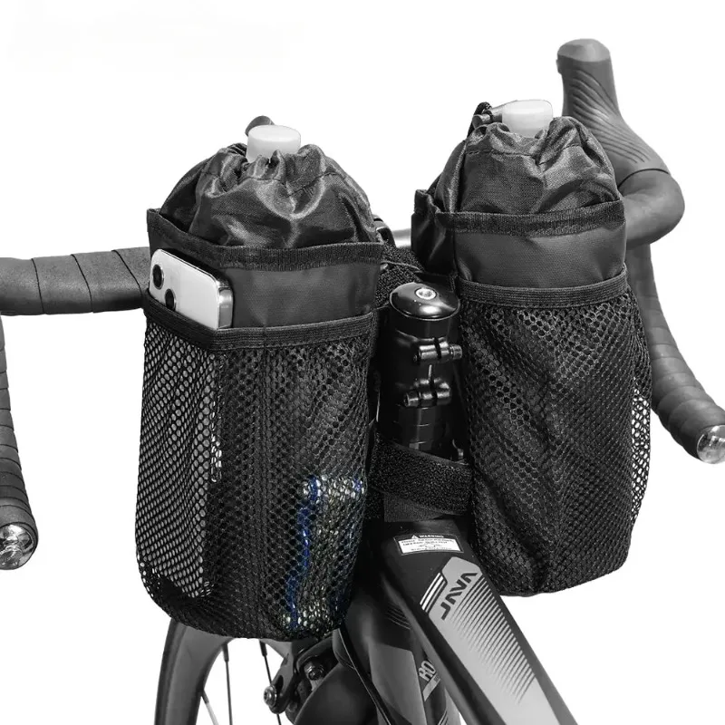 

Bicycle Bag Bike Bottle Holder Handlebar Stem Thermal Bag with Mesh Pocket Coffee Cup Holders Cycling Water Bottle Carrier Bag