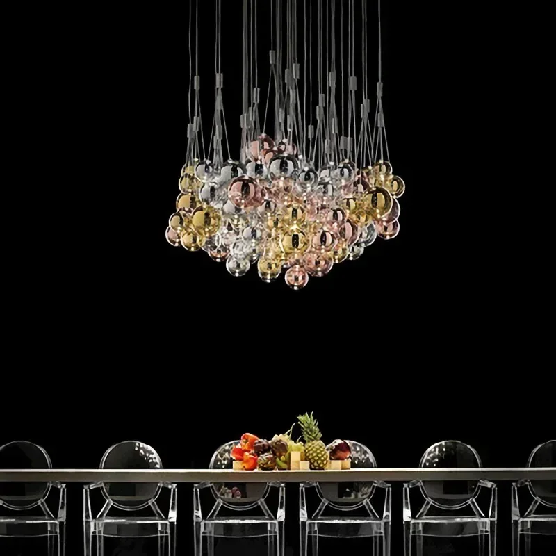 

2025 Modern Glass Ball LED Pendant Lamps Nordic Fashion Kitchen Bedroom Living Dining Table Room Indoor Hanging Lighting Fixture