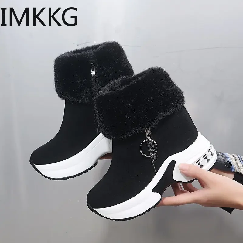 Women Ankle Boot Warm Plush Winter Shoes For Woman Wedges Boots High Heels Ladies Boot Women Snow Boots