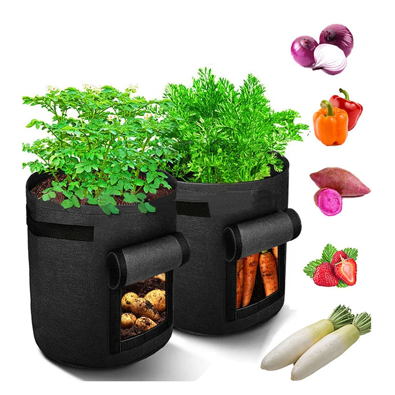4/7/10 Gallon Plant Grow Bags for Garden Greenhouse Potato Pot Vegetable Growing Bags Moisturizing Gardening Tools