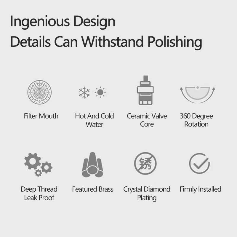 Household Faucet Silver 360 Degree Rotation Kitchen Faucets Single Handle Hot/Cold Water Mixers Tap Bar Kitchen Sink Tap