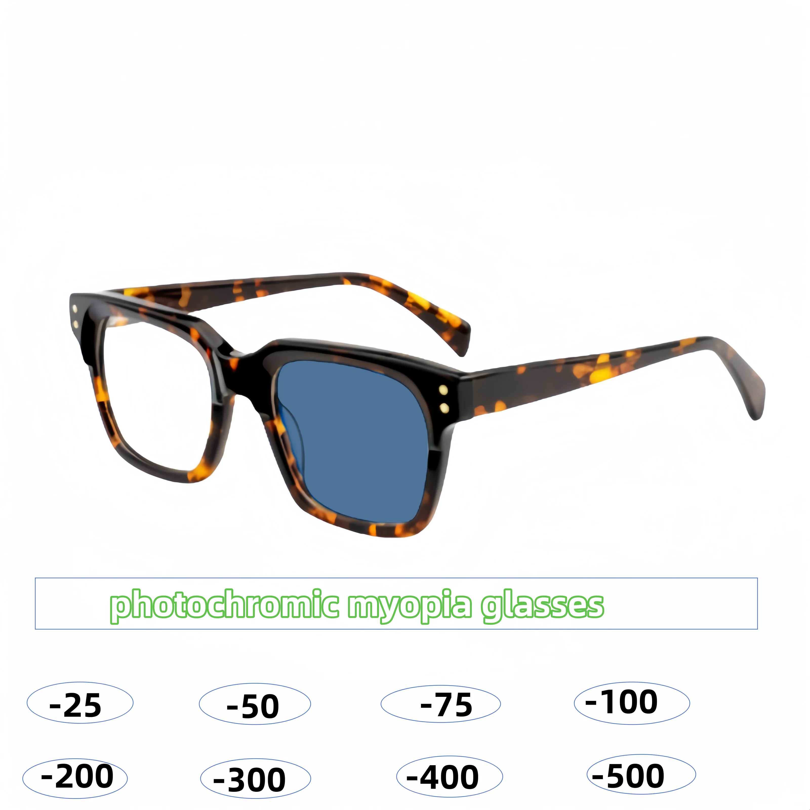 

Acetate Glasses Frame Men Retro Square Prescription Photochromic Eyeglasses Women Optical Myopia Eyewear