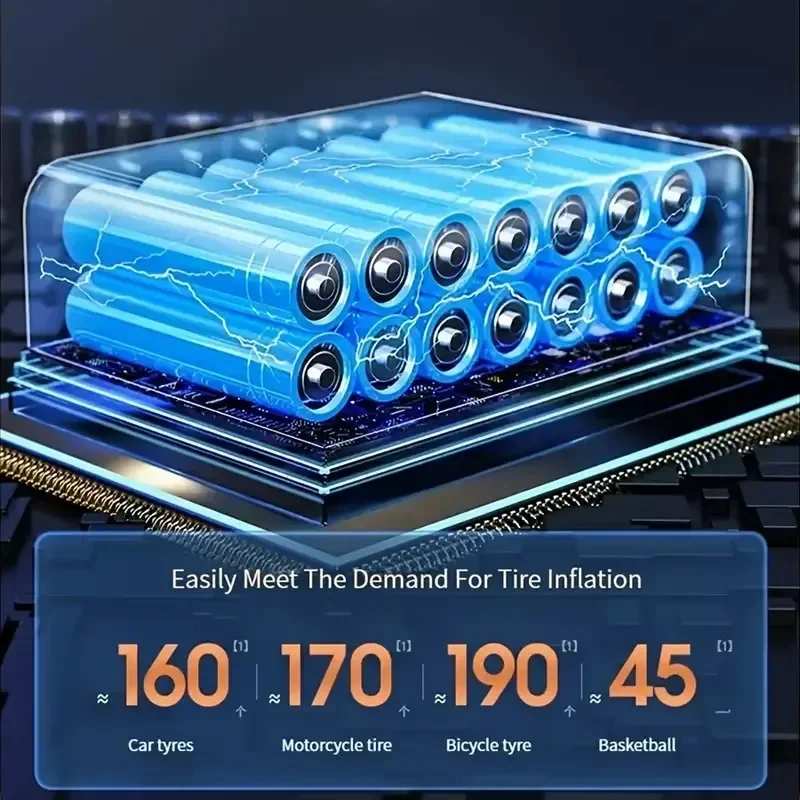 Car mounted inflation pump,portable car wireless pump,multifunctional emergency power bank,lighting inflation pump, USB charging