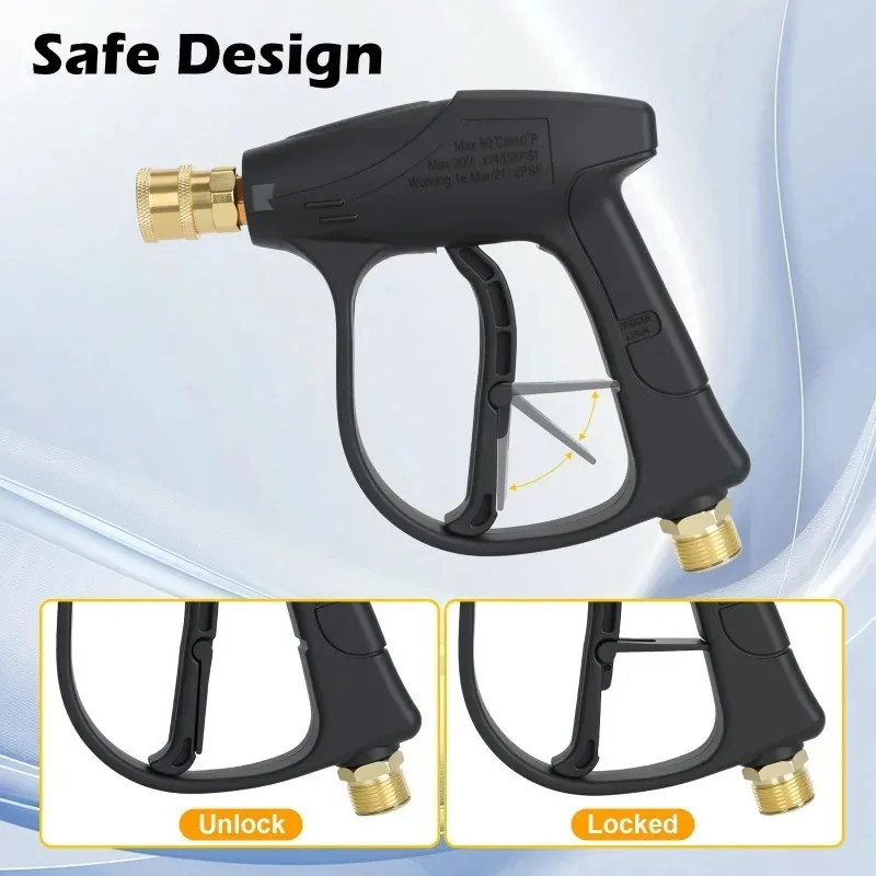 

Car Wash Foam Spray Gun for With 5 Nozzles M22-14 Adapter 1/4 Quick Connect Interface Karcher K Series 4350PSI High Pressure