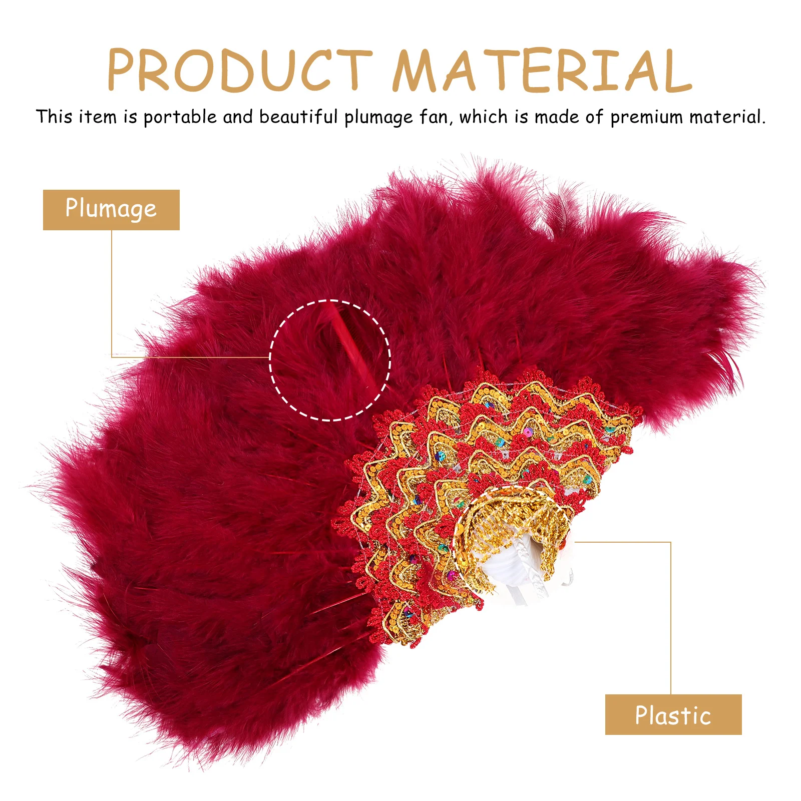 

Fan Stylish Bright Handheld Fan For Wedding Party Stage Performance Decor Prop Masquerade Event Accessory