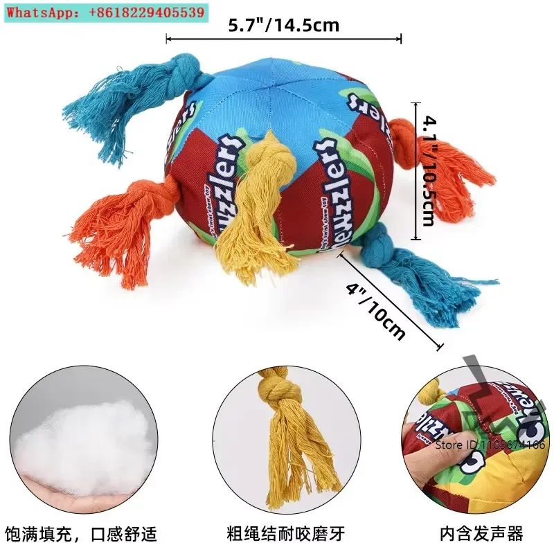 Twist Candy Series Dumbbell Dog Toy Teeth Cleaning Interactive Companion Toy