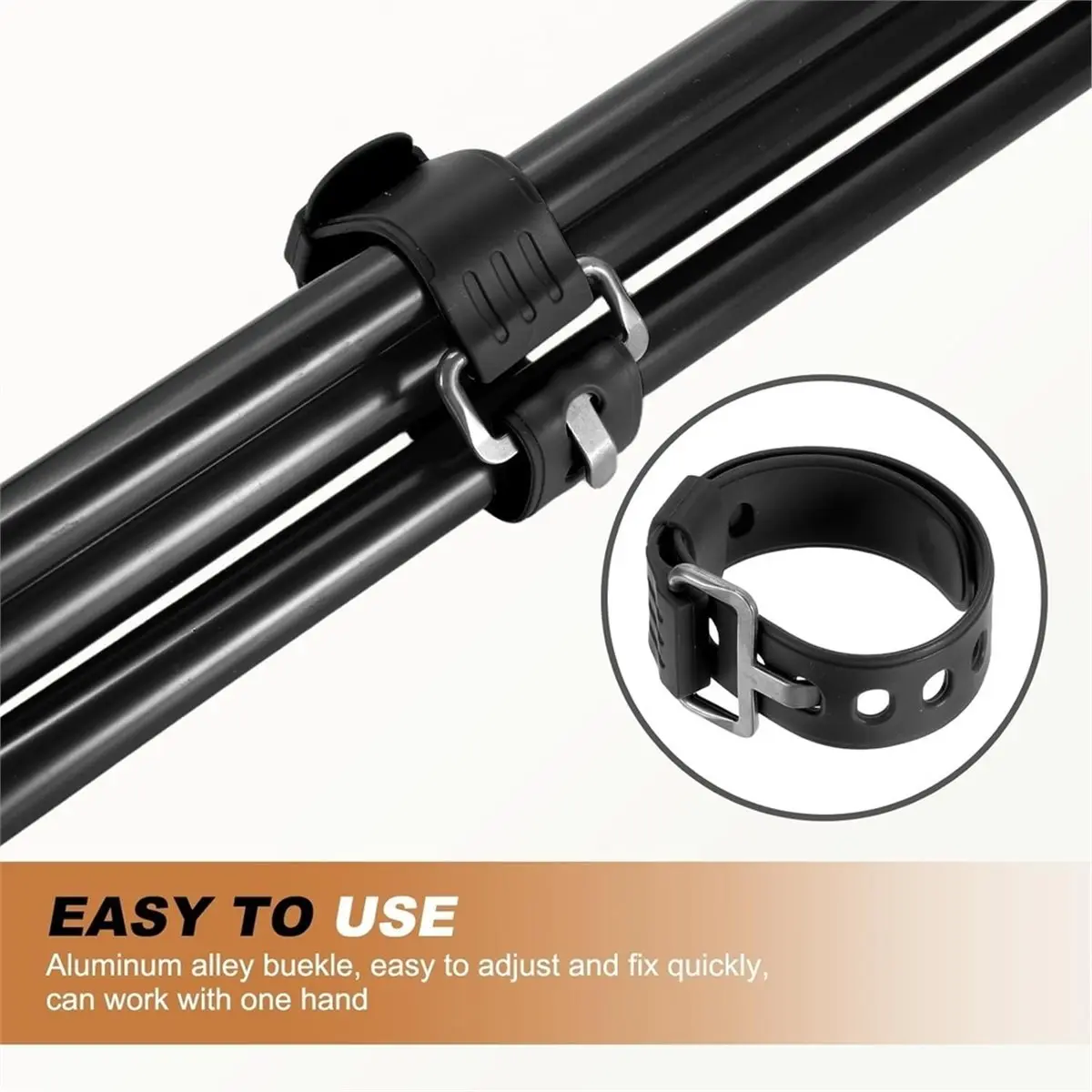 2026 New 4 Pcs Silicone Tie Down Strap, 50cm Versatile Wear Silicone Securing Strap with Metal Buckle for Luggage Binding