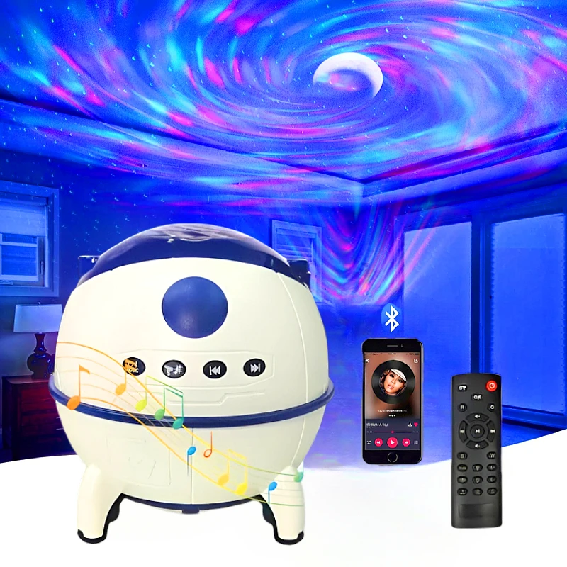 

Creative Starry Sky Projector Light Bluetooth Speaker with Water Ripple Effect Space Cabin Design for Bedroom Decoration