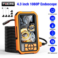 FUERS 4.3 Inch Visual Endoscope Industrial Endoscope Camera HD1080P IP67 Waterproof 8 LED Light Inspection Borescope