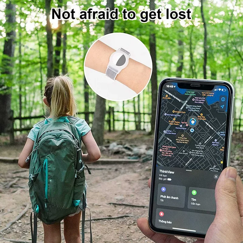 2X Kid Wristband compatibile con Apple Airtag, custodia protettiva per Air Tag GPS Tracker Holder con bracciale in Nylon H
