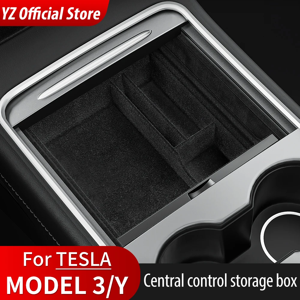 For Tesla Model 3 Model Y 2023 2022 Storage Box Central Armrest Center Console Cup Holder Organizer Car Accessories