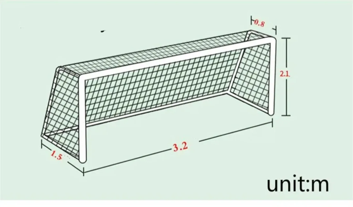 Soccer Goal Net Football Nets Polyethylene Sport Training Post Nets Mesh for Gates 3.2mx2.1m Full Size (Nets only) School Club