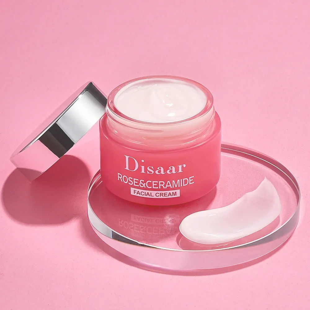 Crème anti-continuité pour le visage à la rose, estompe les ridules, éclaircit le teint de la peau, hydrate l'eau