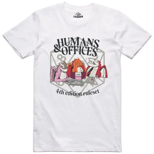 Funny Mens T Shirt Role Playing Game Design Humans & Offices RPG Tee