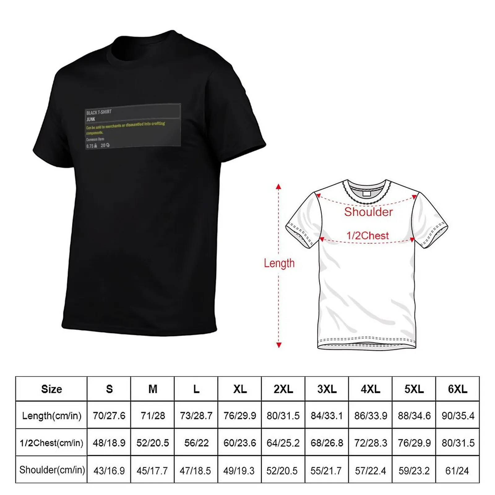 Black T-Shirt Witcher 3 Item T-Shirt t shirt man designer t shirts for man cotton funny t shirt man plain T-Shirt