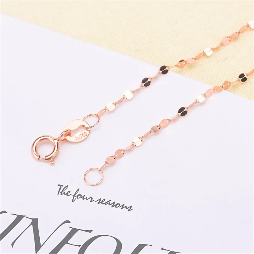 

DIY Pearl Accessories 18k Gold Tile Chain Platinum Rose Gold Cross Chain Fine Necklace Exquisite Gold Necklace G329