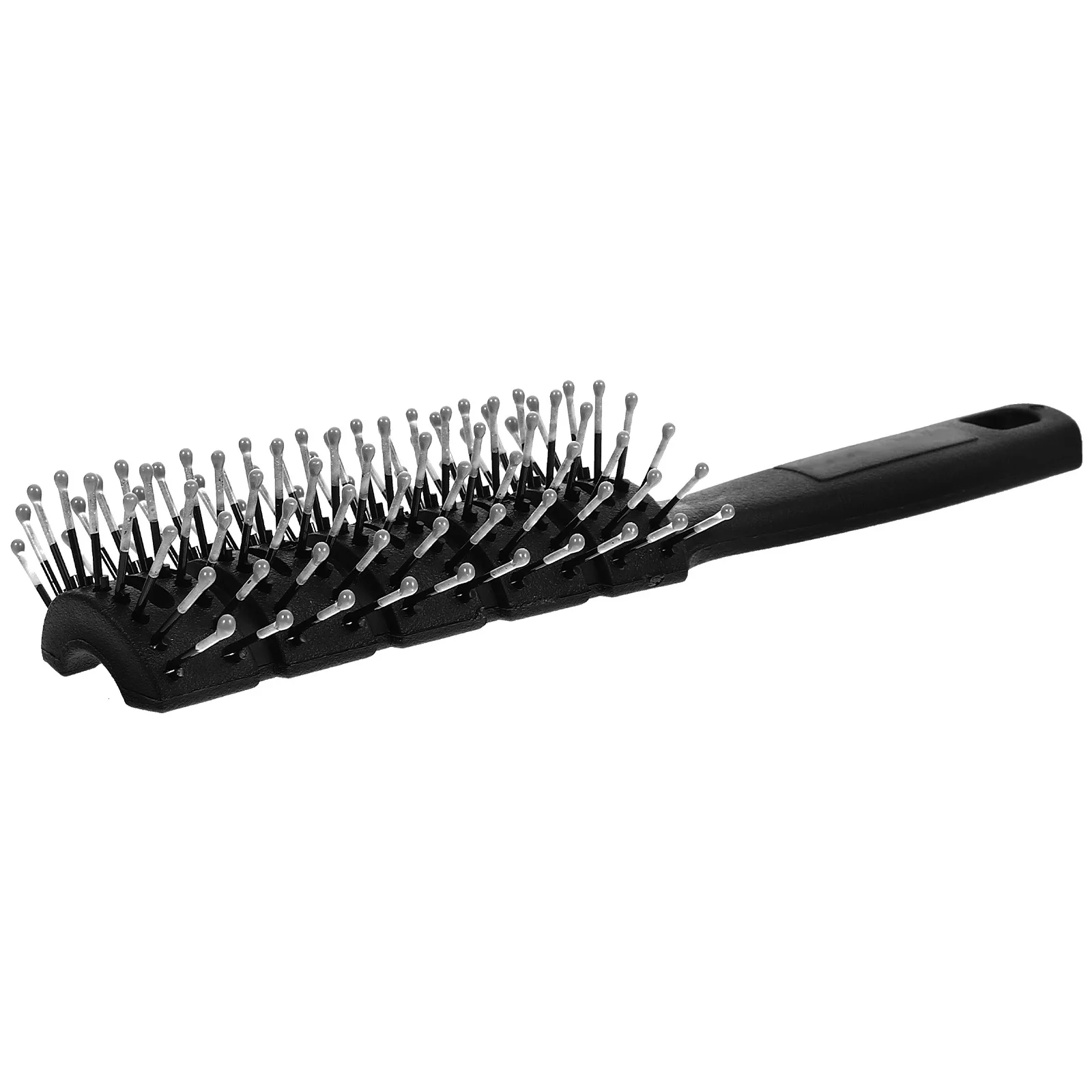 

1 шт., черная антистатическая массажная расческа, выпрямитель для волос в рубчик, термостойкая портативная расческа для ухода за волосами, распутывание кожи головы, расслабление, боль