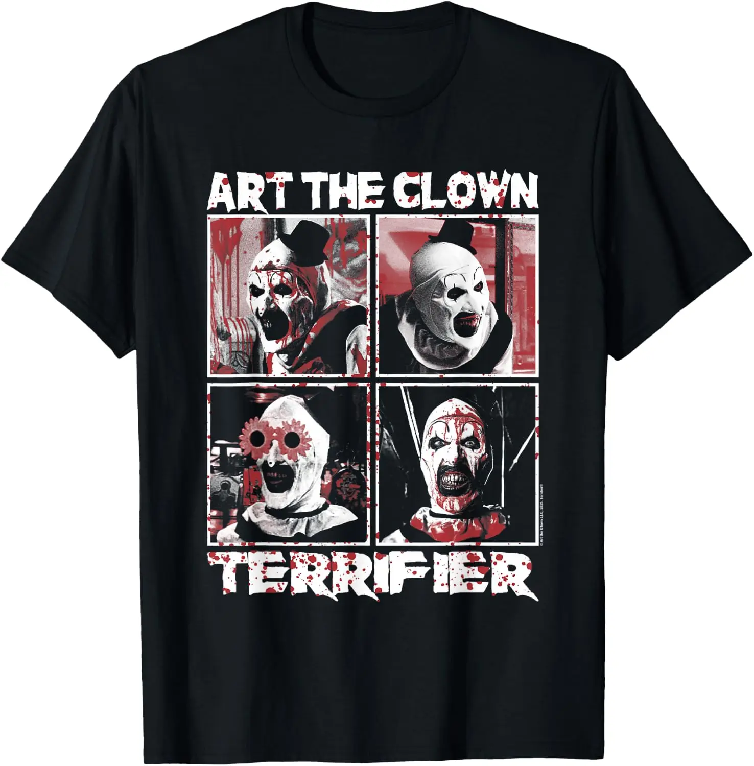 Pop Grid Art The Clown With Logo Horror Movie T-Shirt Breathable, heavyweight pure cotton short-sleeve top—stylish, plus-size, and suitable for year-round wear with a sporty, casual vibe