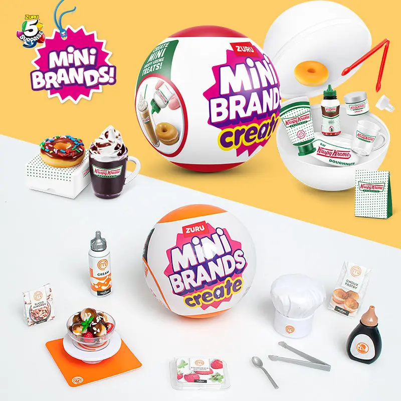 

Zuru Mini Brands Create Surprise Ball Doughnut Master Simulation Children Diy Food Dessert Coffee Beverages Collectible Toy Gift