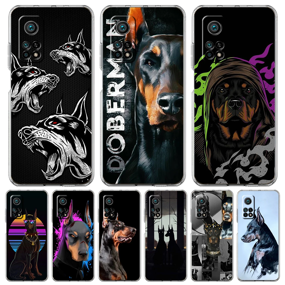 Doberman Dog Phone Case for Xiaomi Mi Poco F3 X3 X4 GT NFC M3 M4 11 Ultra 12 11X 11i Pro Lite 5G Soft Transparent Cover Capa Bag